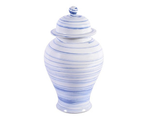 Ваза керамическая  Blue & White Marbleized Temple Jar Small