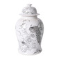 Ваза керамическая  White Temple Jar With Black Peacock Motif
