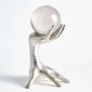 Скульптура большая Hands on Sphere Holder серебряный лист