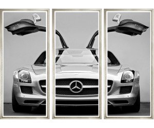 Постер 2014 Mercedes SLS Gull-Wing, Contemporary Silver 624
