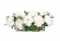 Цветы Peony, белые в стеклянной квадратной вазе